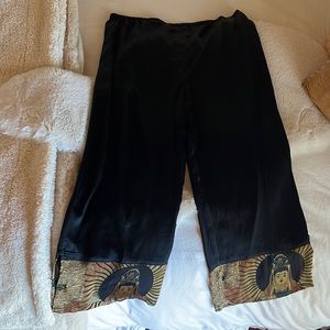 Vintage wide leg silk buddha pants. Size XL